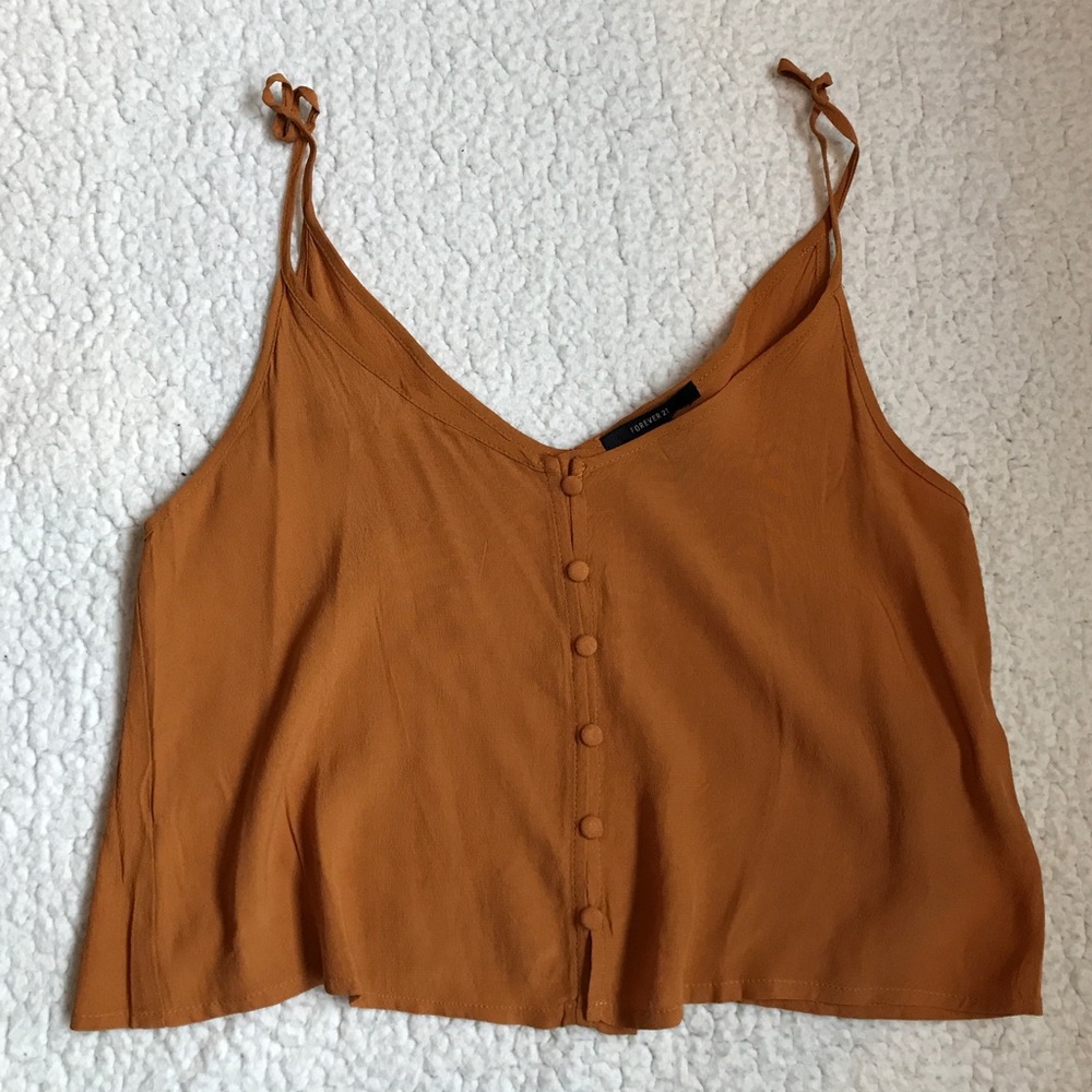 Forever 21 Button Down Crop Tank
